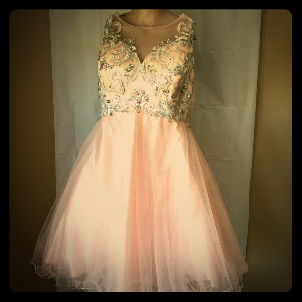 May Queen Couture Sequin Tulle Prom Dress size 14